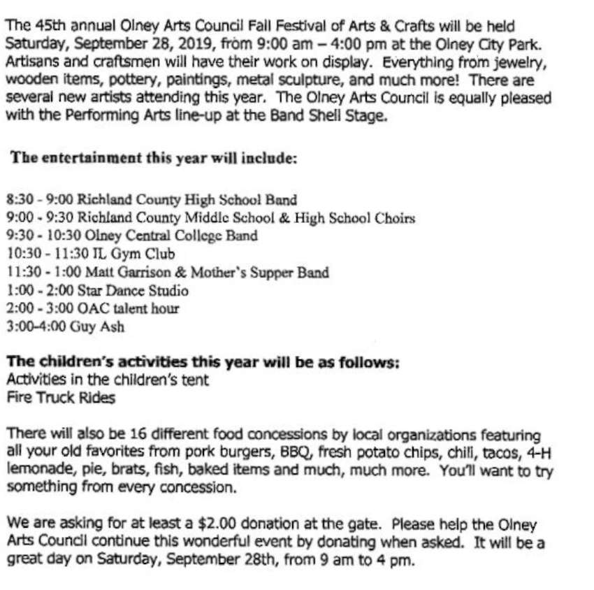 Olney Arts Fall Festival 850