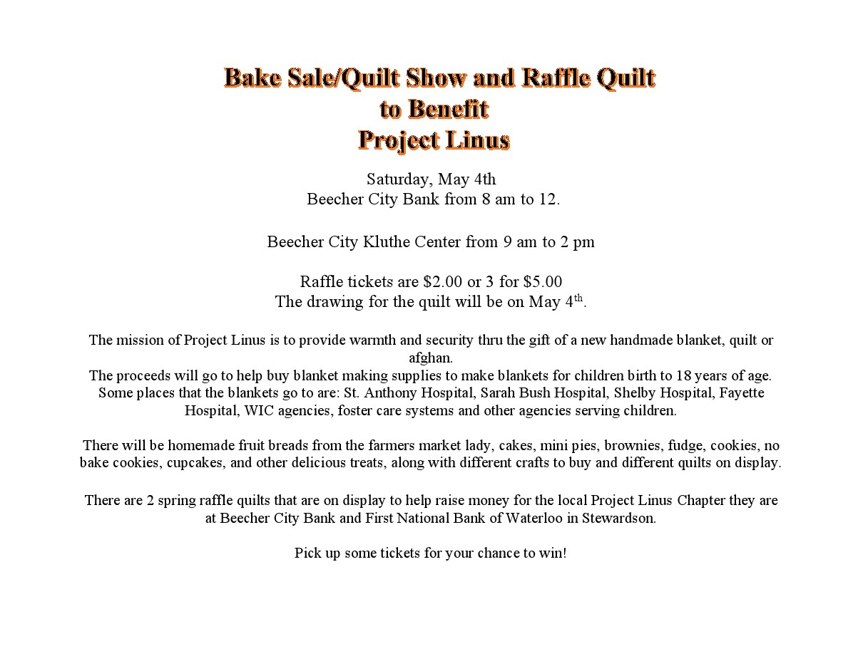 Project Linus Bake Sale