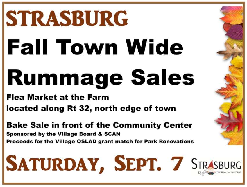 Strasburg Rummage Sales 2024 850