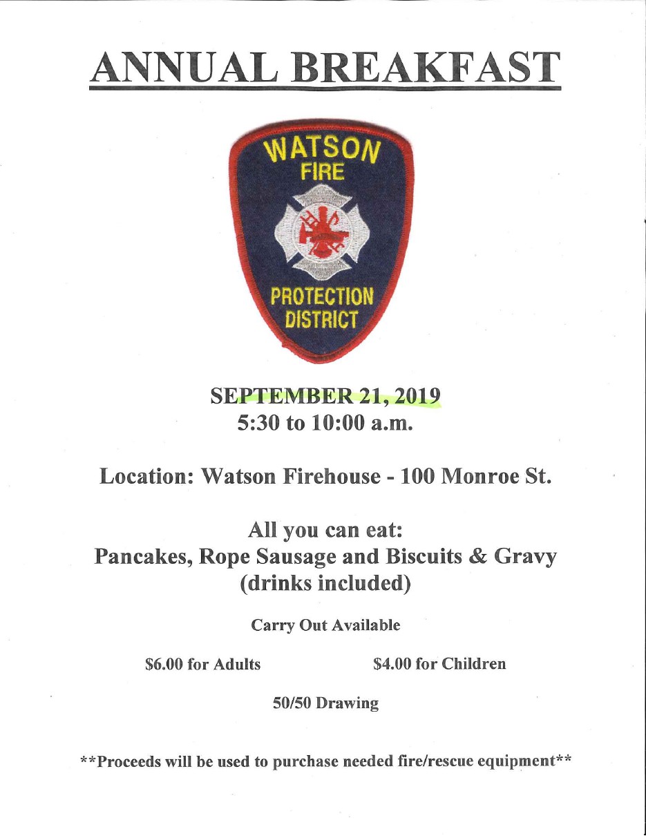 Watson Fire Breakfast Sept 21