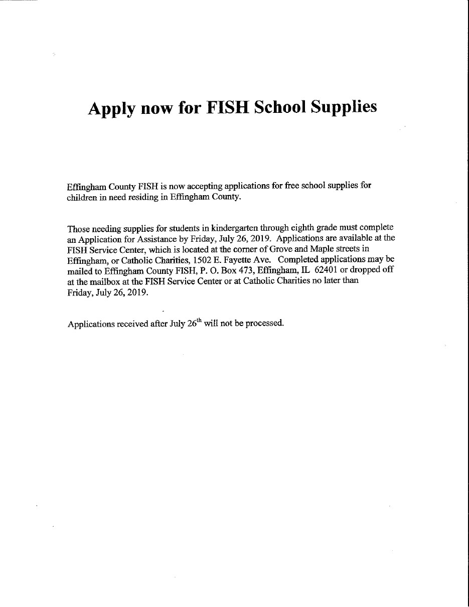 fish school supplies
