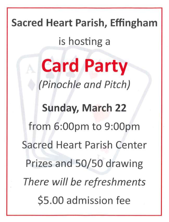 sacred heart card party 850